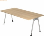 mcbuero.de Schreibtisch A-Fu&szlig; 200x100cm Eiche