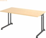 mcbuero.de Schreibtisch C-Fu&szlig; 160x80cm Ahorn/Graphit