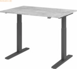 mcbuero.de Sitz-Steh-Schreibtisch elektrisch 120x80cm Beton/Graphit