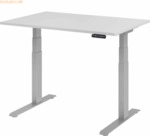 mcbuero.de Sitz-Steh-Schreibtisch elektrisch 120x80cm Grau/Silber