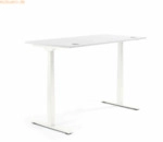 Soennecken Schreibtisch 2000x605-1255x800mm Platte wei&szlig; Gestell wei&szlig;