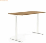 Soennecken Schreibtisch 1800x605-1255x800mm Platte Nuss Gestell wei&szlig;