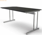 Kerkmann Schreibtisch Artline Holzdekor C-Fu&szlig; 160x80x68-82cm anthrazit