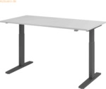 mcbuero.de Sitz-Steh-Schreibtisch elektrisch 160x80cm Grau/Graphit