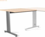 Rocada Anstelltisch Metal BxTxH 100x60x73cm Gestell grau Platte Melami