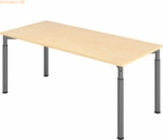 mcbuero.de Schreibtisch 180x80cm Ahorn/Graphit