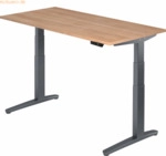 mcbuero.de Sitz-Steh-Schreibtisch elektrisch 160x80cm Nussbaum/Graphit