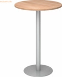 mcbuero.de Stehtisch 80cm Nussbaum/silber