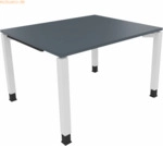 Soennecken Schreibtisch Vierfu&szlig; Quadratrohr B1200xT1000xH680-820 wei&szlig;/