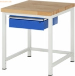 Rau Werkbank 750x900x840-1040mm 1xSchublade-TA lichtgrau/enzianblau