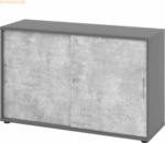mcbuero.de Schiebet&uuml;rschrank Derie 9 2 OH BxTxH 120x40x74,8cm Griff BS