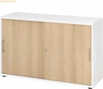 mcbuero.de Schiebet&uuml;rschrank Derie 9 2 OH BxTxH 120x40x74,8cm Griff BS