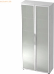 mcbuero.de Glast&uuml;renschrank Basic 5 OH BxTxH 80x33x188cm Griff BM Wei&szlig;