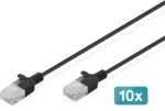 Assmann DIGITUS CAT 6 U-UTP Slim Patchkabel, 5 m, Schwarz, 10 St&uuml;ck