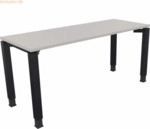 Soennecken Schreibtisch Vierfu&szlig; Quadratrohr B1600xT600xH680-820 anthra