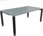 Soennecken Schreibtisch Vierfu&szlig; Quadratrohr B1800xT1000xH680-820 anthr