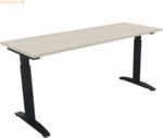 Soennecken Schreibtisch Kufe Quadrat B1600xT600xH650-850 anthrazit/Aka