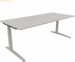 Soennecken Schreibtisch Kufe Quadrat B2000xT900xH650-850 silber/Lichtg