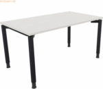 Soennecken Schreibtisch Vierfu&szlig; Rundrohr B1400xT800xH680-820 anthrazit