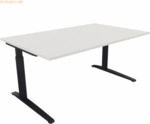 Soennecken Schreibtisch Kufe Quadrat B1600xT1000xH650-850 anthrazit/We