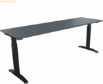 Soennecken Schreibtisch Kufe Quadrat B2000xT600xH650-850 anthrazit/Lav