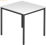 mcbuero.de Besprechungstisch Rundfu&szlig; 80x80 Wei&szlig;/Schwarz