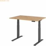 mcbuero.de Schreibtisch el 120x80cm graphit/asteiche