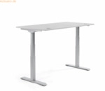 Soennecken Schreibtisch 1800x605-1255x800mm Platte lichtgrau Gestell s
