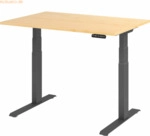 mcbuero.de Sitz-Steh-Schreibtisch elektrisch 120x80cm Ahorn/Silber