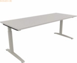 Soennecken Schreibtisch Kufe Quadrat B2000xT800xH650-850 silber/Lichtg