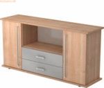 mcbuero.de Sideboard SB 2OH 2 Sch&uuml;be BxTxH 166,1x44,8x84cm Griff CE Nu