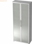mcbuero.de Glast&uuml;renschrank Basic 5 OH BxTxH 80x33x188cm Griff BM Grau