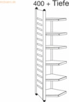 Kerkmann Design-Regal M2 Eckfeld BXHxT 400x2600x600mm 6 B&ouml;den alusilbe