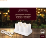 Lumineo LED-Kerze aus Kunststoff 6cm wei&szlig; VE=6 St&uuml;ck