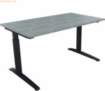 Soennecken Schreibtisch Kufe Quadrat B1400xT800xH650-850 anthrazit/Bet
