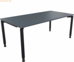 Soennecken Schreibtisch Vierfu&szlig; Rundrohr B1800xT900xH680-820 anthrazit