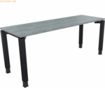 Soennecken Schreibtisch Vierfu&szlig; Quadratrohr B1600xT600xH680-820 anthra