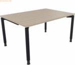 Soennecken Schreibtisch Vierfu&szlig; Rundrohr B1400xT1000xH680-820 anthrazi