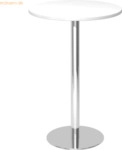 mcbuero.de Stehtisch 80cm wei&szlig;/chrom