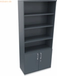 Soennecken Kombischrank 2OH T&uuml;r 4OH Regal B1000xT442xH2221mm wei&szlig;/Lava
