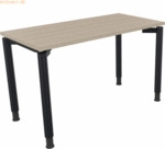 Soennecken Schreibtisch Vierfu&szlig; Rundrohr B1200xT600xH680-820 anthrazit