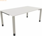 Soennecken Schreibtisch Vierfu&szlig; Quadratrohr B1800xT1000xH680-820 silbe