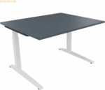 Soennecken Schreibtisch Kufe Quadrat B1200xT1000xH650-850 wei&szlig;/Lavagra