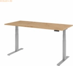 mcbuero.de Schreibtisch el 180x80cm silber/asteiche