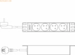 Assmann DIGITUS 10- Steckdosenleiste mit Aluminiumprofil,4-fach CEE7/5