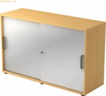 mcbuero.de Schiebet&uuml;rschrank Derie 9 2 OH BxTxH 120x40x74,8cm Griff SG