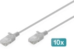 Assmann DIGITUS CAT 6 U-UTP Slim Patchkabel, 5 m, Grau, 10 St&uuml;ck