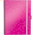 6 x Leitz Notizbuch Wow Be Mobile A4 80 Blatt 80g/qm liniert pink