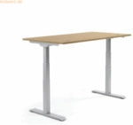 Soennecken Schreibtisch 1600x605-1255x800mm Platte Eiche hell Gestell