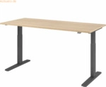 mcbuero.de Sitz-Steh-Schreibtisch elektrisch 180x80cm Eiche/Graphit